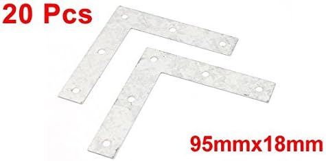Flat Corner Braces L Shaped Metal Angle Brackets Plates 20pcs