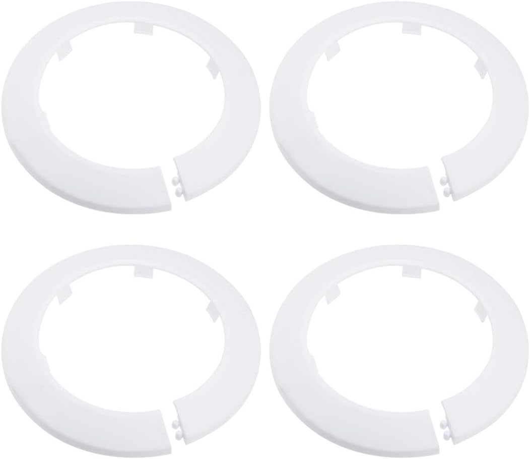 89mm Pipe Cover Decoration PP Plastic Water Pipe Escutcheon White 4pcs