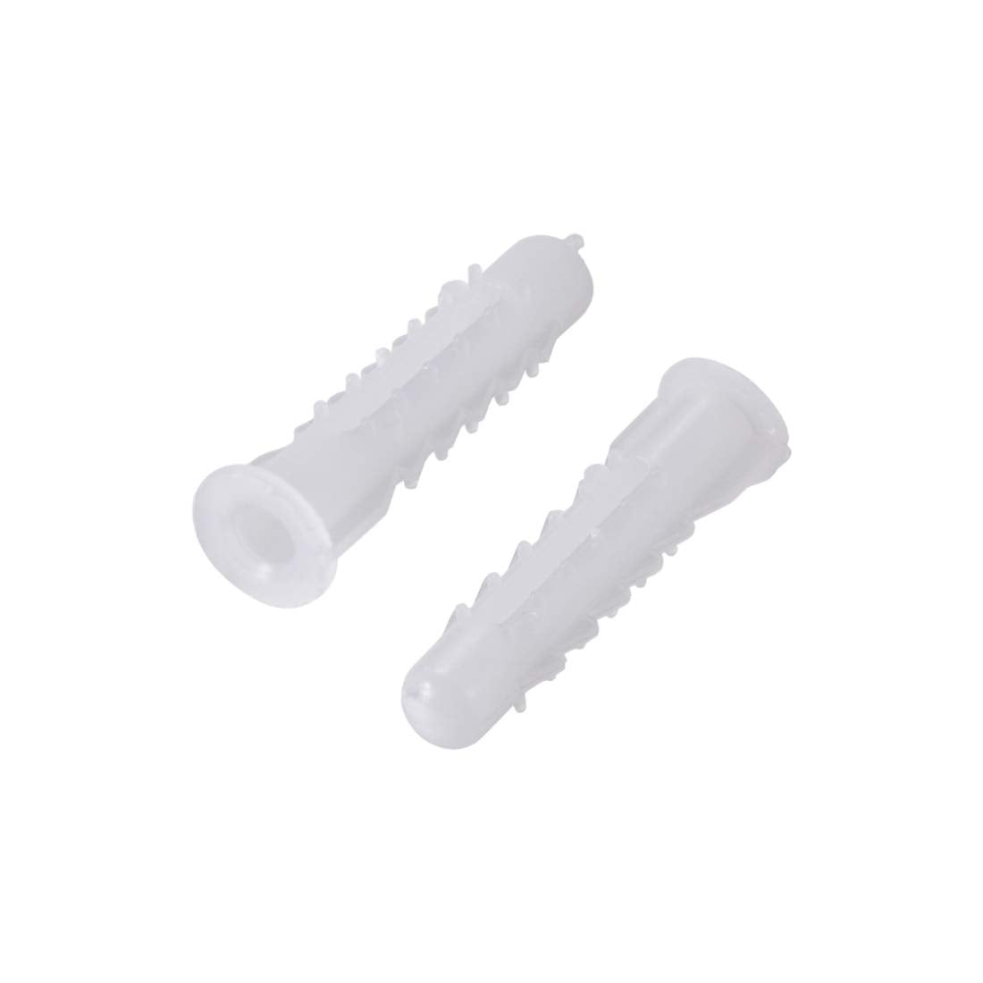 6x30mm Plastic Expansion Tube Bolts Column Frame Fixings White 200pcs