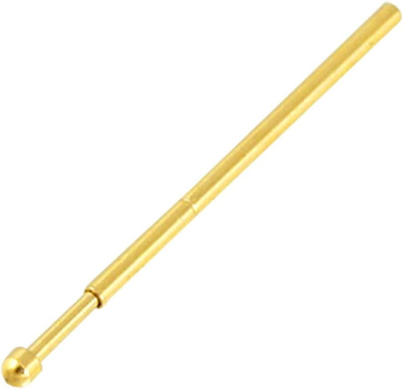 100 Pcs 0.8mm Dia Spherical Tip Spring Loaded Test Probe Pin
