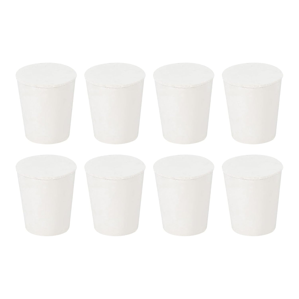 8Pcs Solid Rubber Stoppers, White 3# Tapered Lab Plugs Lab Seal Tube Stopper Plug for Industry and Laboratories, 23x17x26mm