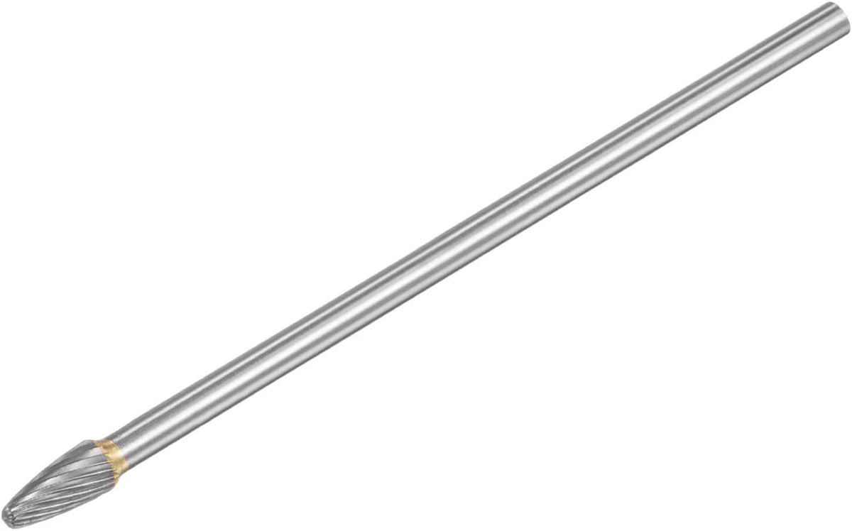 Carbide Burrs Rotary Files, Single Cut Tree with Ball Nose Tungsten Carbide Tip 8mm Cutting Head 6mm Shank 150mm (6-Inch) Length for Wood Metal Stone Polishing