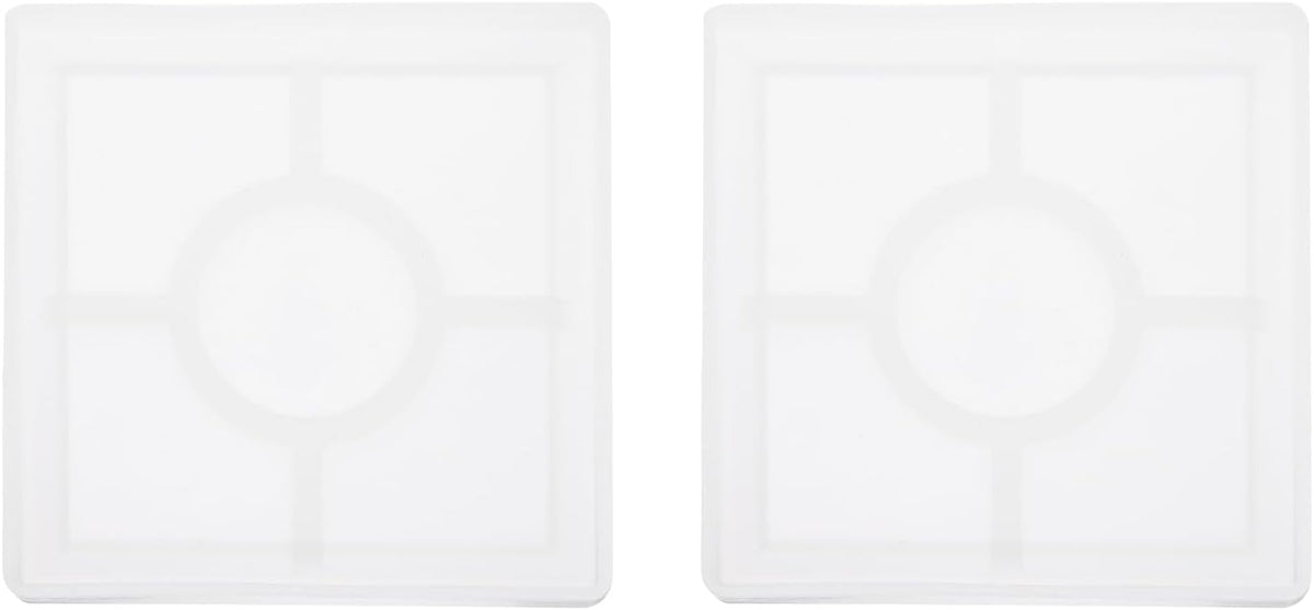 2 Pcs Square Medium Coaster Silicone Resin Mould, Tray Moulds for Casting, Epoxy Coasters Trays DIY Art Cup Bowl Mats, Candle Holder, Home Decoration, White