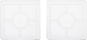 2 Pcs Square Medium Coaster Silicone Resin Mould, Tray Moulds for Casting, Epoxy Coasters Trays DIY Art Cup Bowl Mats, Candle Holder, Home Decoration, White