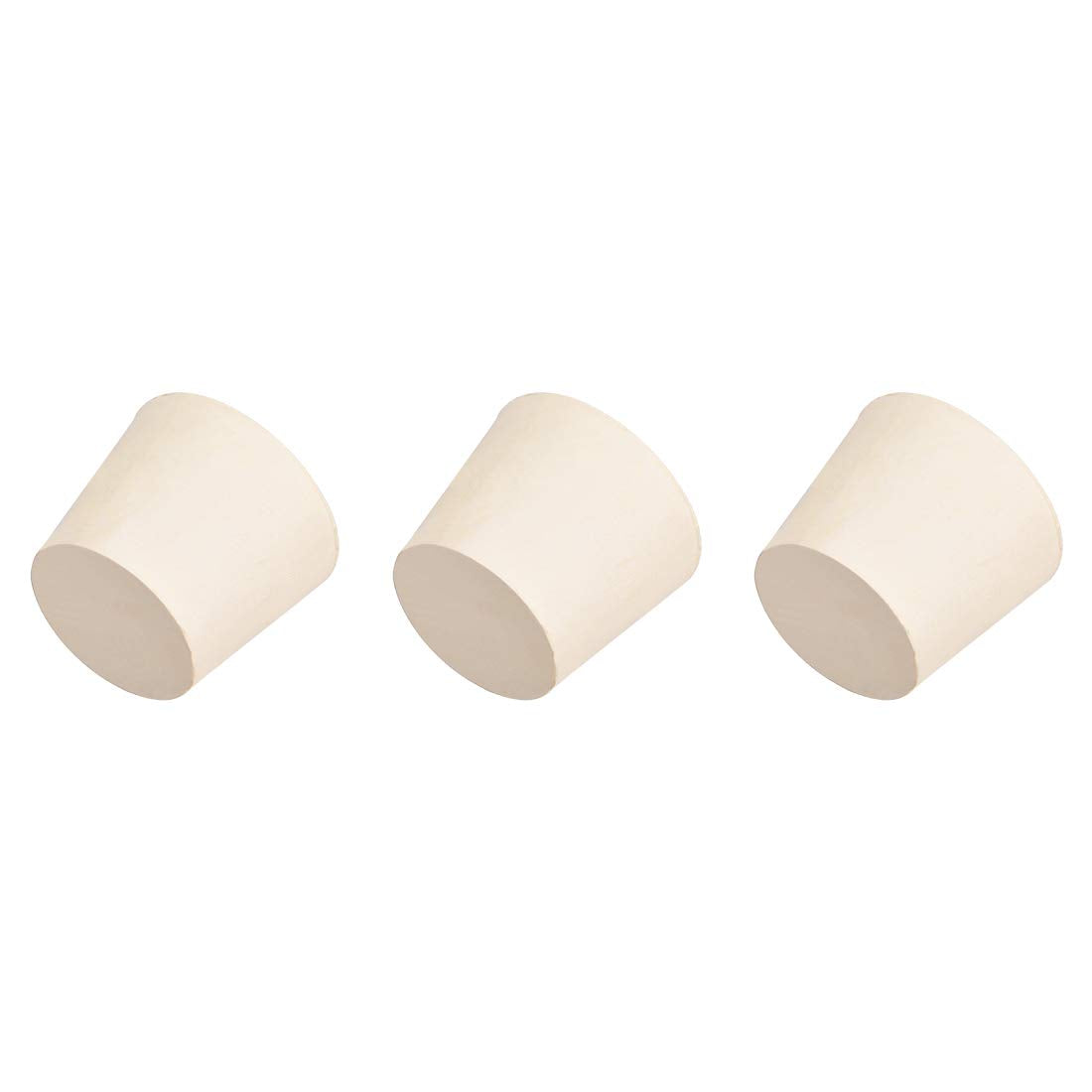 White Tapered Shaped Solid Rubber Stopper for Lab Tube Stopper Size 30-34mm 3Pcs