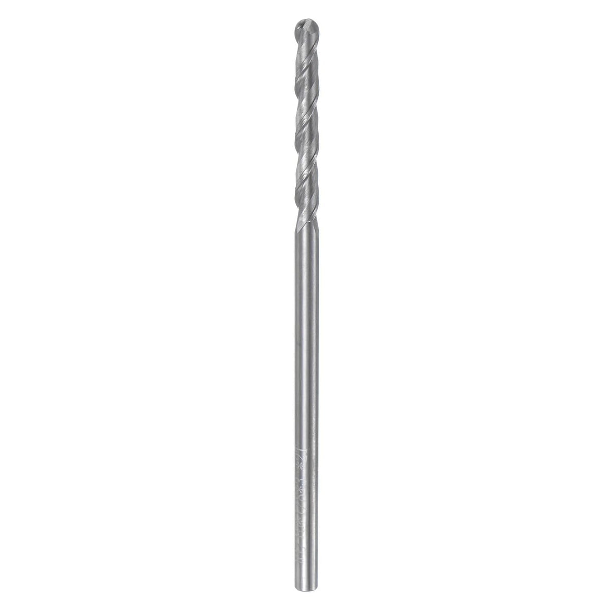 Ball Nose End Mill CNC Router Bit, 1/16" Radius 1/8" Shank Solid Carbide Uncoated Upcut Spiral 2 Flutes Cutter Milling Tool, 1/8" Dia 3" Total Length