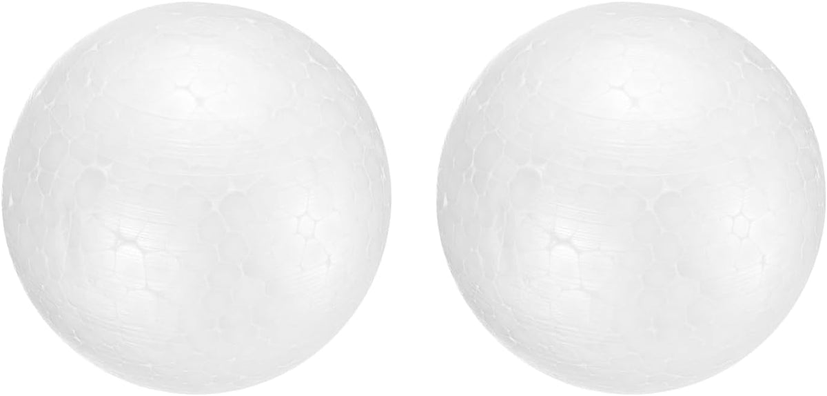 2 Pcs White Foam Balls, 3.1 Inch Polystyrene Craft Foam Balls Solid Round Ball for Art, Household, DIY, Party Decorations