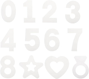 8 Inch Number Stencils Set Plastic Number Stencils with Star, Heart and Ring, Reusable Digital Templates for Cake Stencil Walls Arts