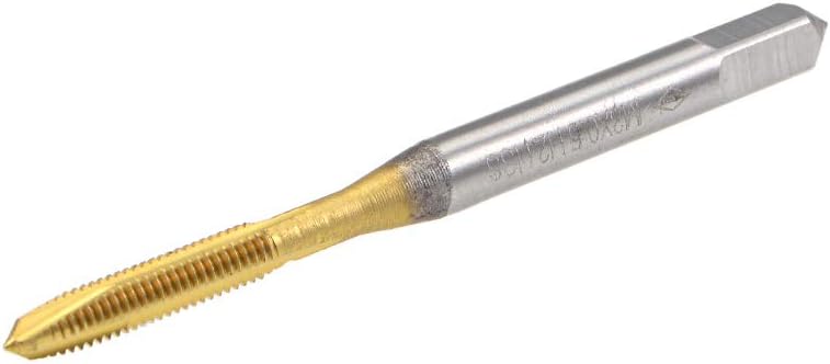 Spiral Point Plug Threading Tap M3 x 0.5 Thread, Ground Threads H2 3 Flutes, High Speed Steel HSS 6542, Titanium Coated, Metric Screw Taps Tapping Bit for Thread Repair