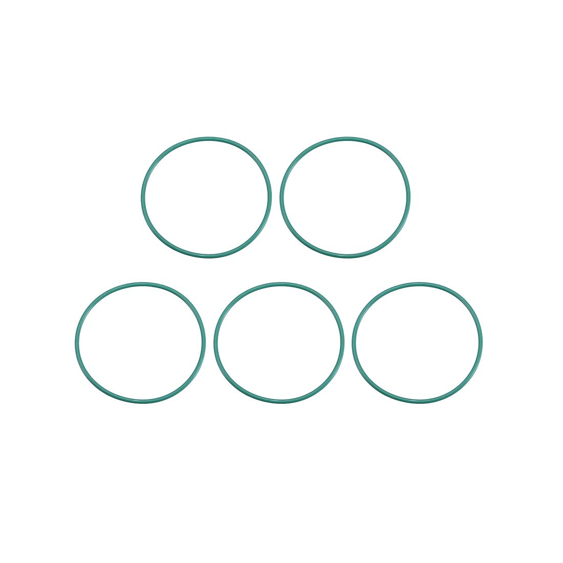 Fluorine Rubber O-Rings, 28mm OD 26mm ID 1mm Width FKM Seal Gasket for Machinery Plumbing, Green, Pack of 5