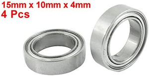 4pcs 15mm x 10mm x 4mm Double Shielded Ball Bearing for RC Model