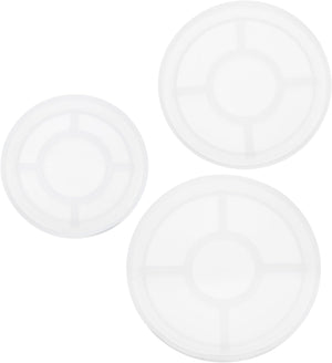3 Pcs Round Coaster Silicone Resin Mould, Tray Moulds for Resin Casting, Epoxy Resin Moulds for Coasters Trays DIY Art Cup Bowl Mats, Candle Holder, Home Decoration, White