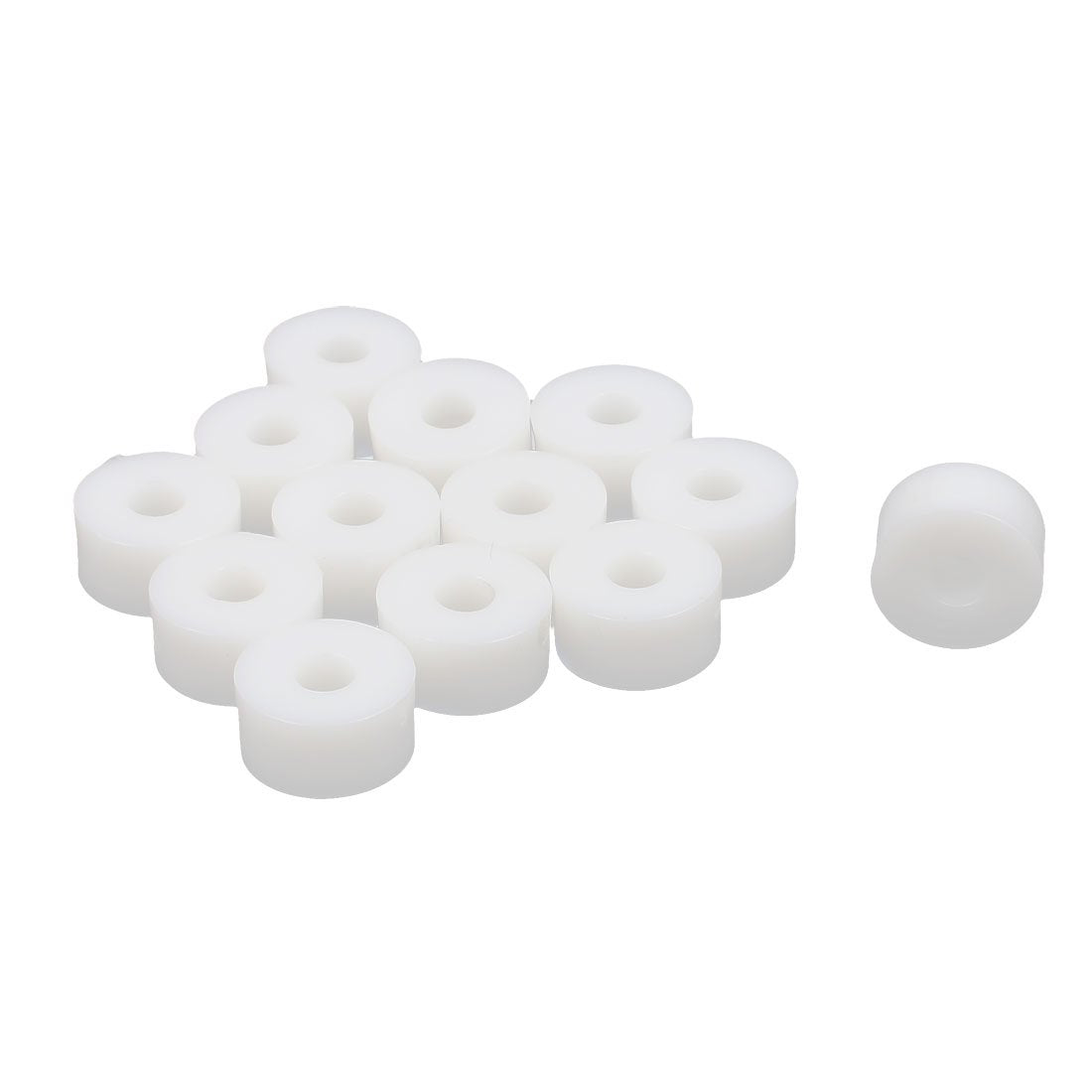Plastic Round Non-Threaded Column Standoff Support Spacer Washer 15x8mm 13pcs White