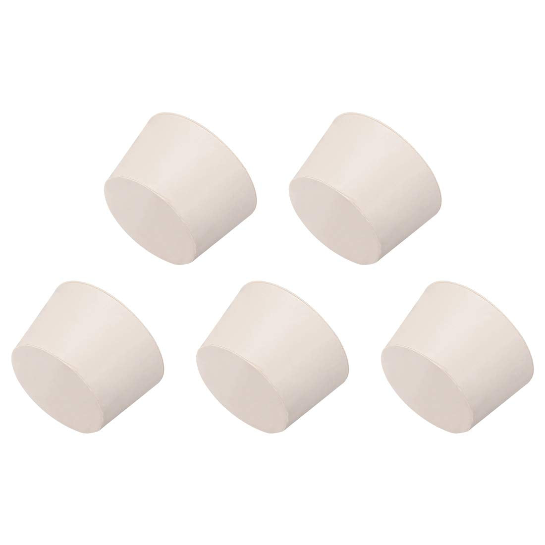 White Tapered Shaped Solid Rubber Stopper for Lab Tube Stopper Size 47-53mm 5Pcs