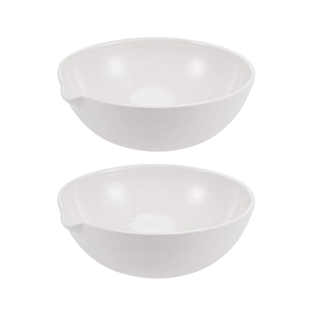 Evaporating Dish High-Temperature Resist Porcelain 100ml Round Form with Spout 2pcs for Lab Heating Liquid Scientific Teaching Experiments