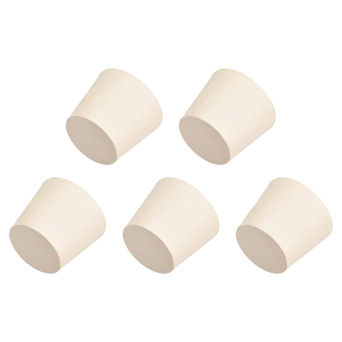 White Tapered Shaped Solid Rubber Stopper for Lab Tube Stopper Size 30-34mm 5Pcs