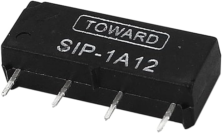 DC 12V Open Style 4 Pin SIP-1A12 4-Pin Dry Reed Relay Black