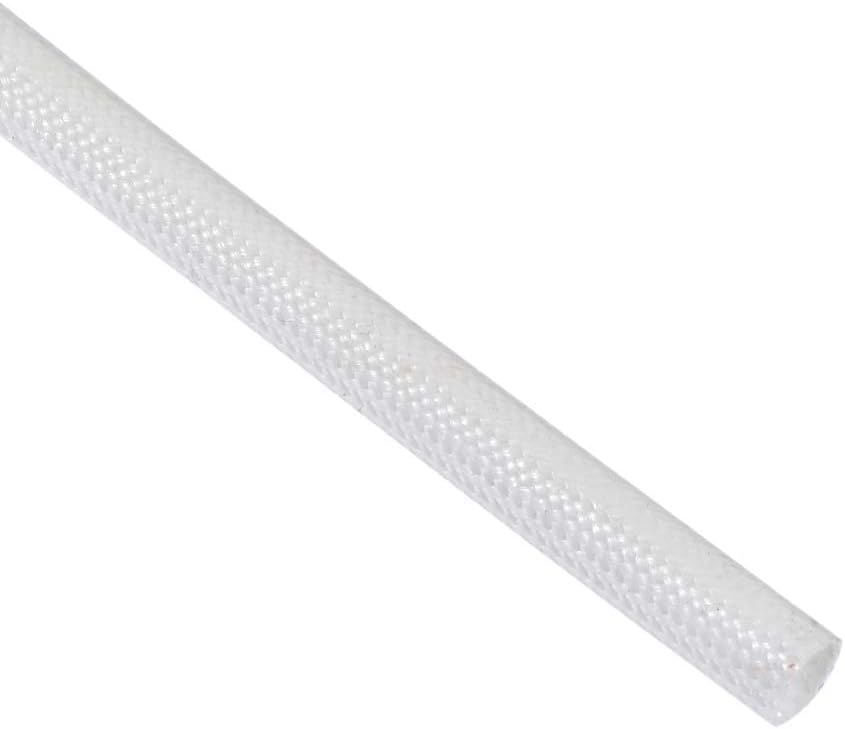 Silicone Rubber Fiberglass Insulation Retardant Self-extinguishing Sleeving 5mmx5M White