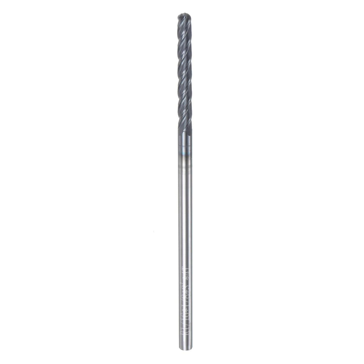 Ball Nose End Mill CNC Router Bit, 1/16" Radius 1/8" Shank Solid Carbide TiAlN Coated Upcut Spiral 4 Flutes Cutter Milling Tool, 1/8" Dia 3" Total Length