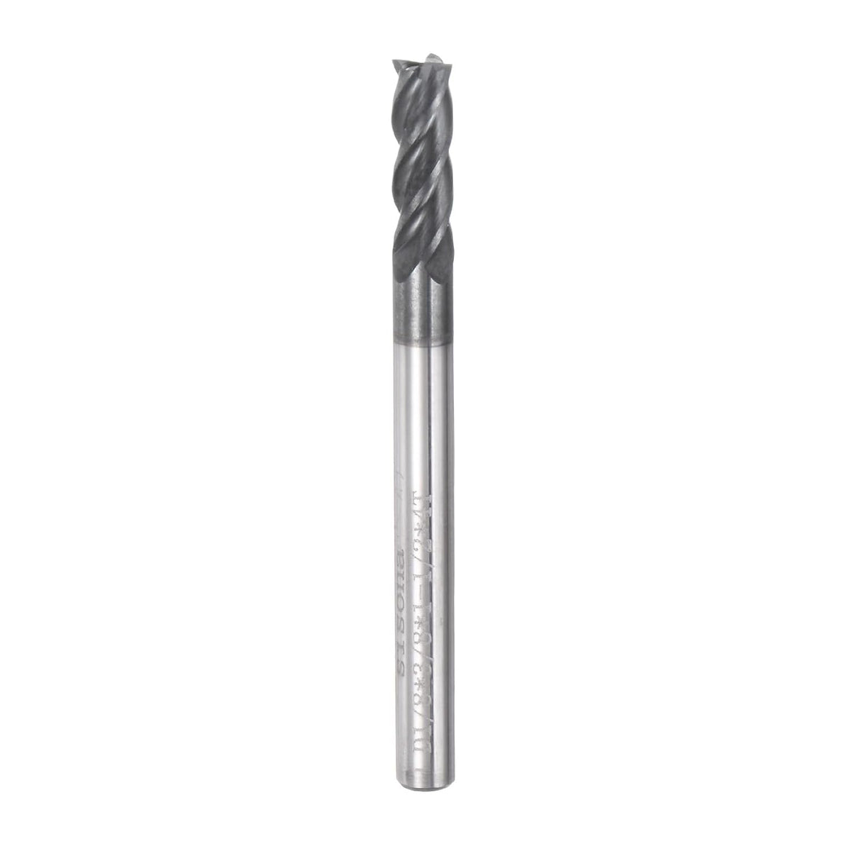 Square Nose End Mill, 1/8" Tip Dia Solid Carbide AlTiN BN Coated CNC Router Bits 4 Flute Spiral Milling Cutter HRC50 with 1/8" Shank 1-1/2" (38.1mm) Length, Black