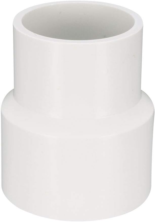 PVC DWV Reducing Coupling Pipe Fitting Schedule 40mm to 50mm Hub 2pcs