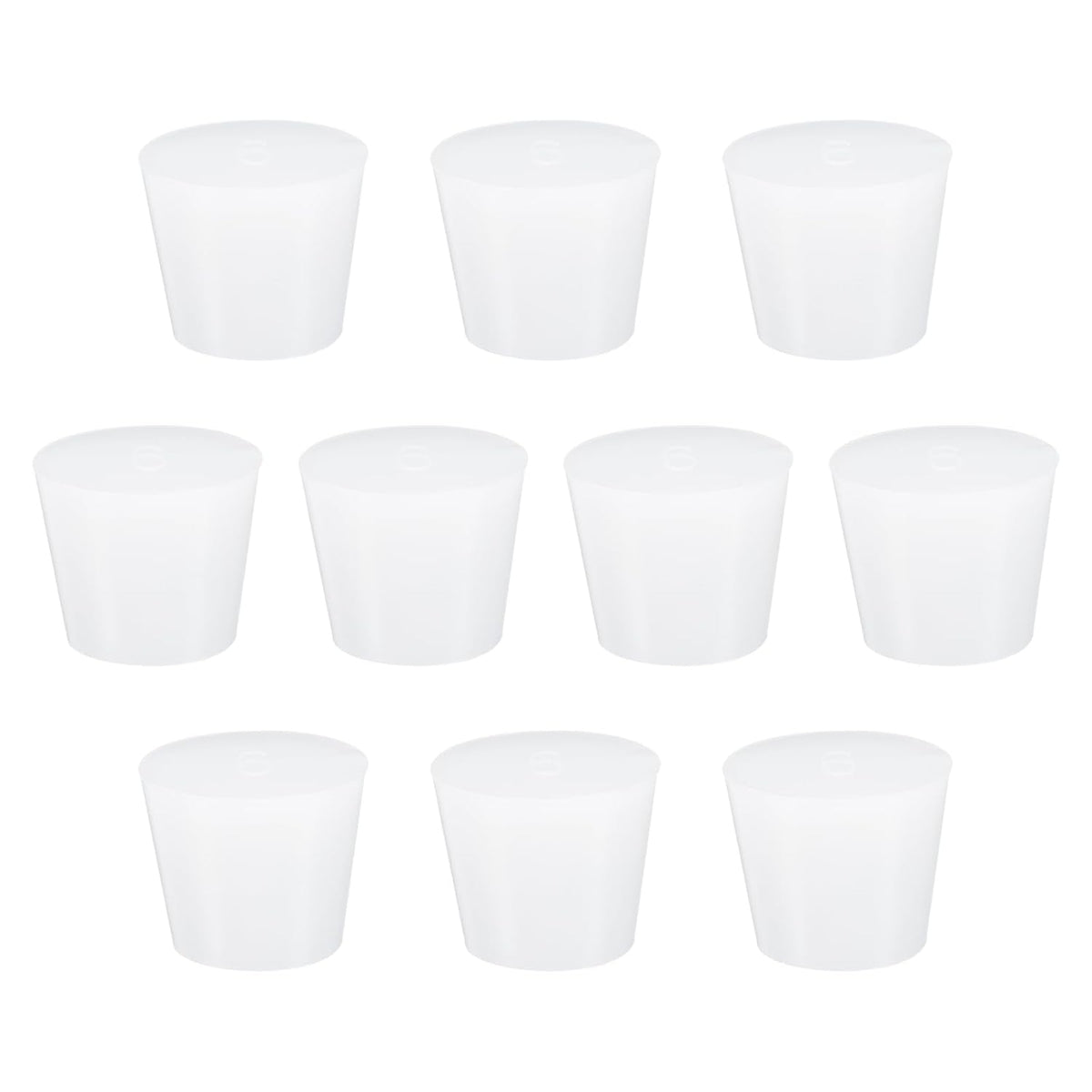 10 Pcs White Silicone Solid Rubber Stoppers, Tapered Plugs Lab Seal Tube Stopper Plugs for Drainpipe Sinks Industry and Laboratories, 25mm to 33mm Dia