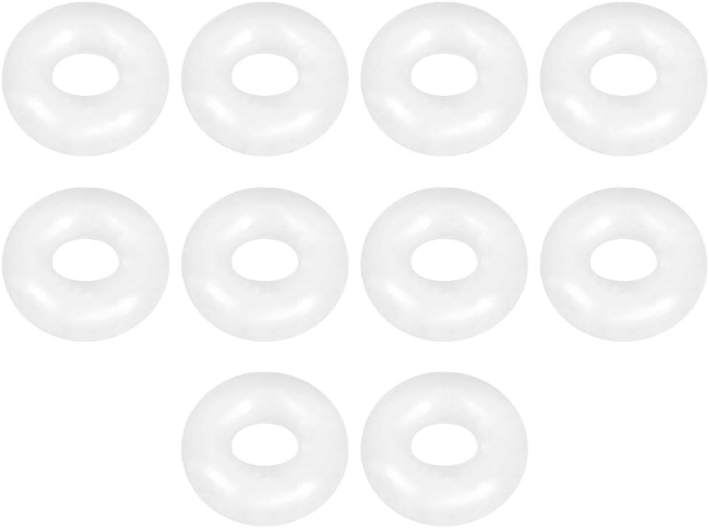 Silicone O-Ring, 10mm OD, 4mm ID, 3mm Width, VMQ Seal Rings Gasket, White, Pack of 10