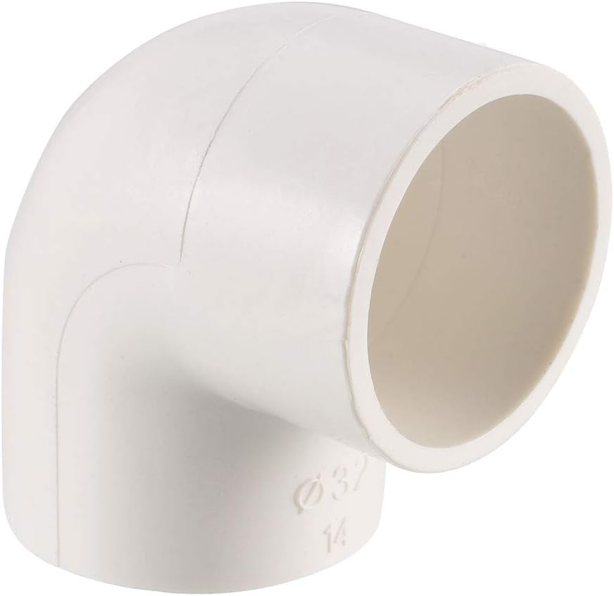 PVC Pipe Fitting 32mm Slip Socket 90 Degree Elbow Coupling Connector White 2Pcs