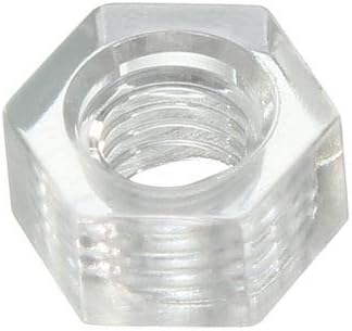 Nylon Hex Nut, M3x0.5mm Metric Coarse Thread Hexagon Nuts, 100 Pcs (Clear)