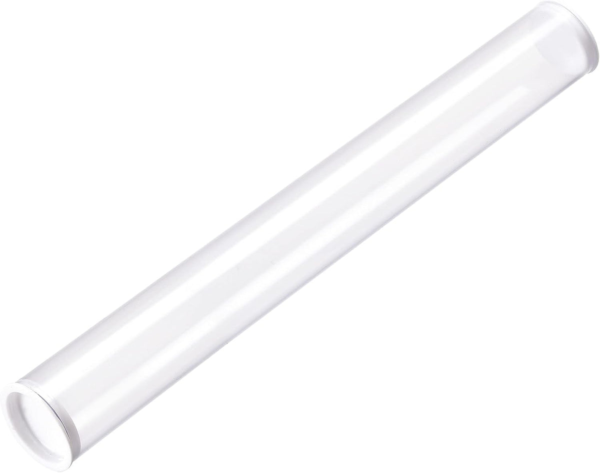 Rigid Round Clear Tubing 26mmx28mmx300mm Plastic Storage Transparent Tube with White Lids