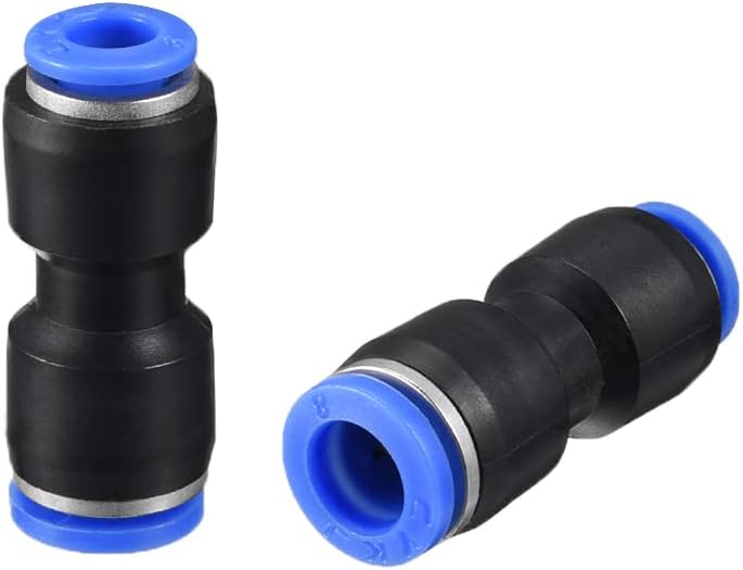 Push to Connect Fittings Tube Connect 5/16" -15/64" OD Reducing Straight Union Push Fit Fittings Tube Fittings Push Lock Blue 2pcs