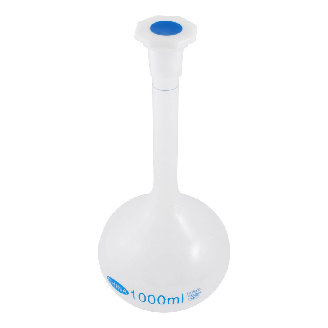 1000ml Long Neck Lab Volumetric Measuring Flask Bottle w Plastic Cap