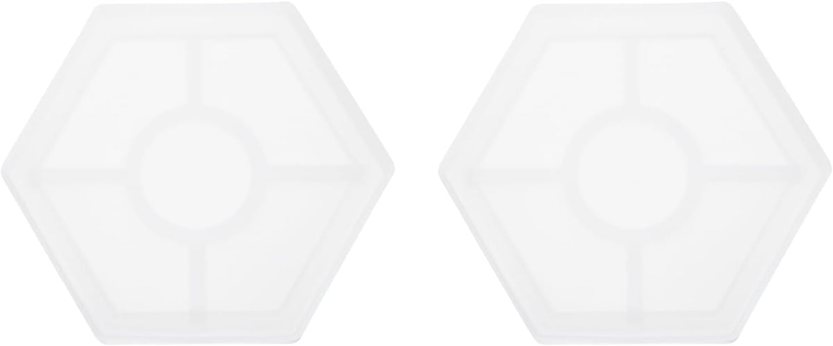 2 Pcs Hexagon Large Coaster Silicone Resin Mould, Tray Moulds for Resin Casting, Epoxy Resin Moulds for Coasters Trays DIY Art Cup Bowl Mats, Candle Holder, Home Decoration, White