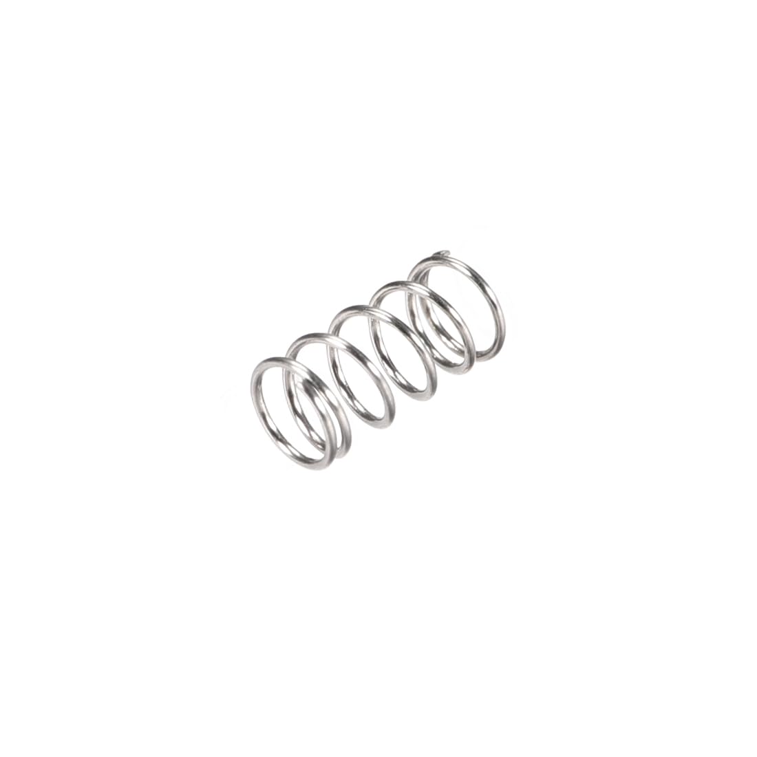 Compression Spring,304 Stainless Steel,5mm OD,0.5mm Wire Size,5.5mm Compressed Length,10mm Free Length,7.8N Load Capacity,Silver Tone,20pcs