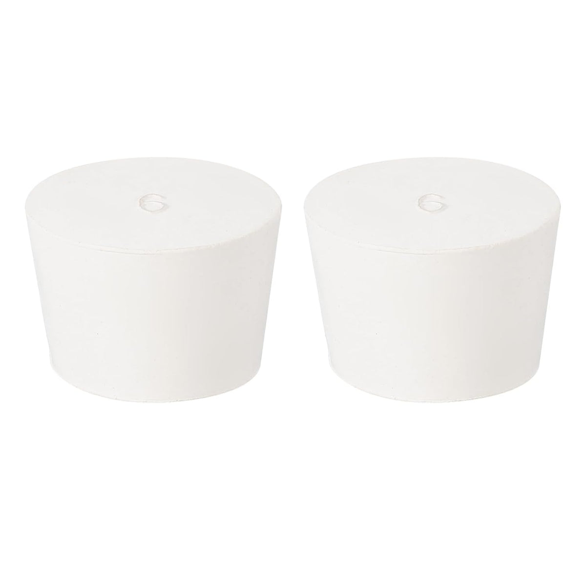 2Pcs Solid Rubber Stoppers, White 9# Tapered Lab Plugs Lab Seal Tube Stopper Plug for Industry and Laboratories, 46x38x30mm