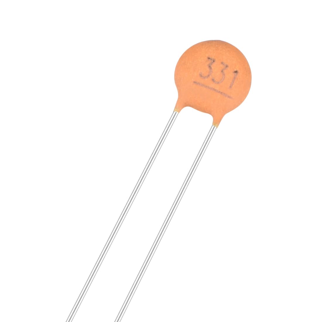 Ceramic Capacitor Kit 50V 330PF Disc Capacitors for DIY Electronic Circuit, Pack of 100, Brick Red