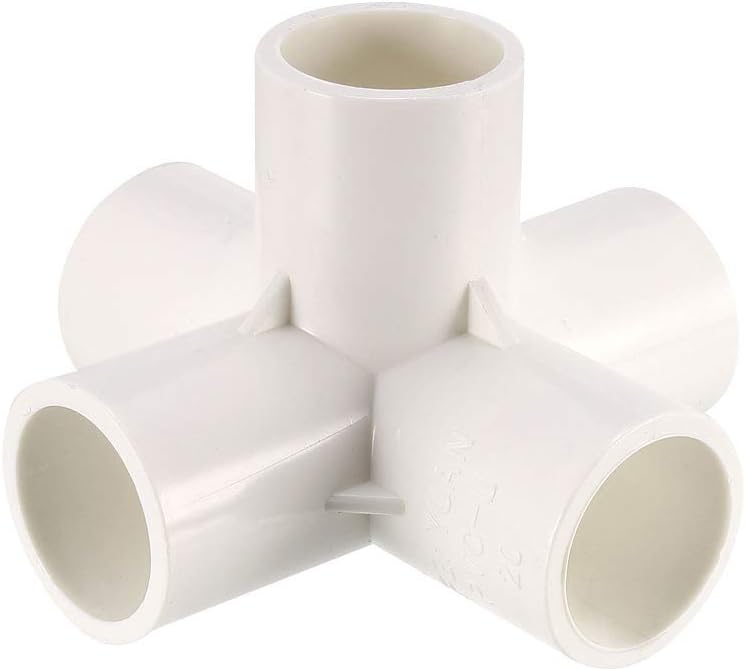 5 Way Elbow PVC Pipe Fitting Furniture Grade 20mm Size Tee Corner Fittings White