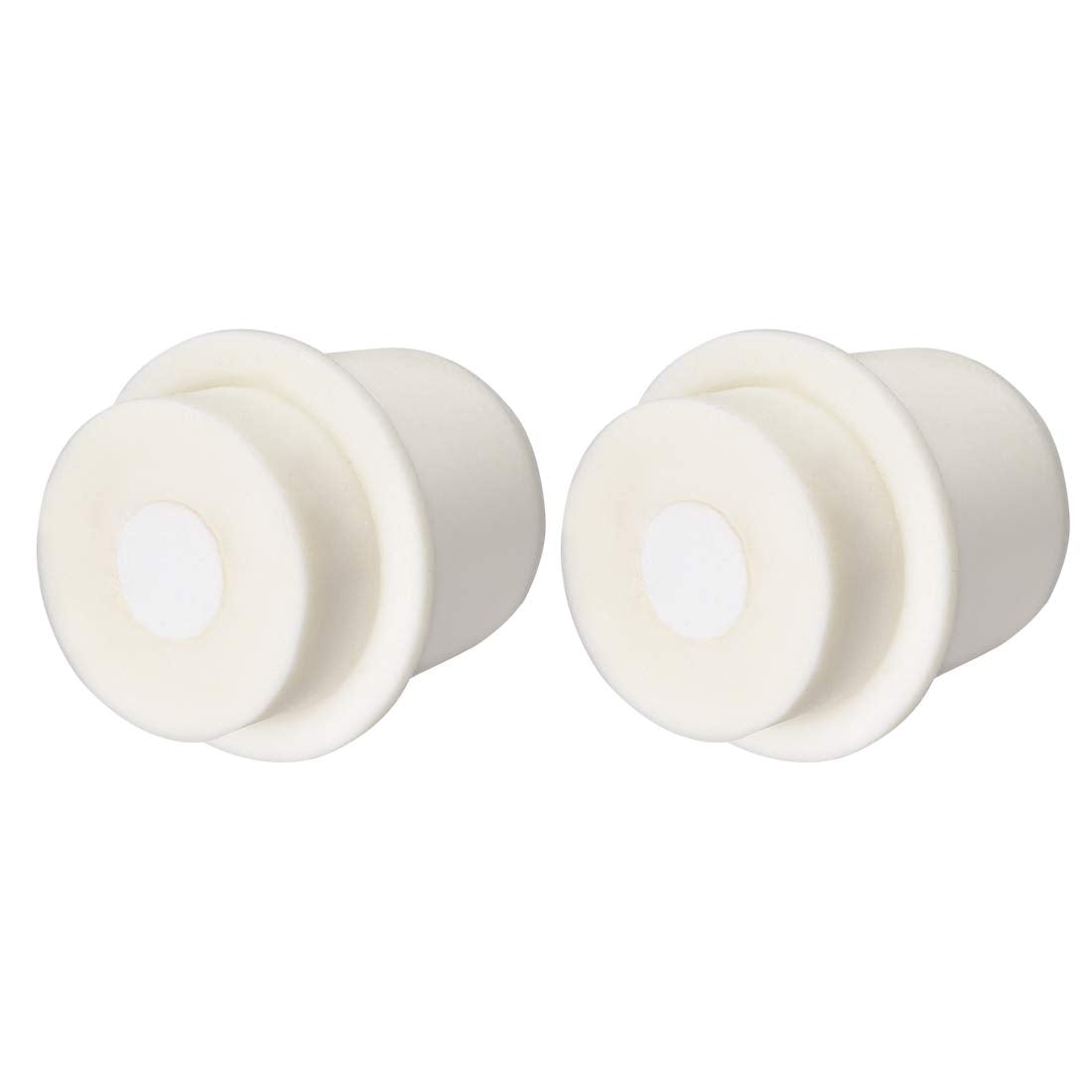 37-41mm Beige Drilled Silicone Stopper Plugs for Flask Test Tube Stopper 2pcs