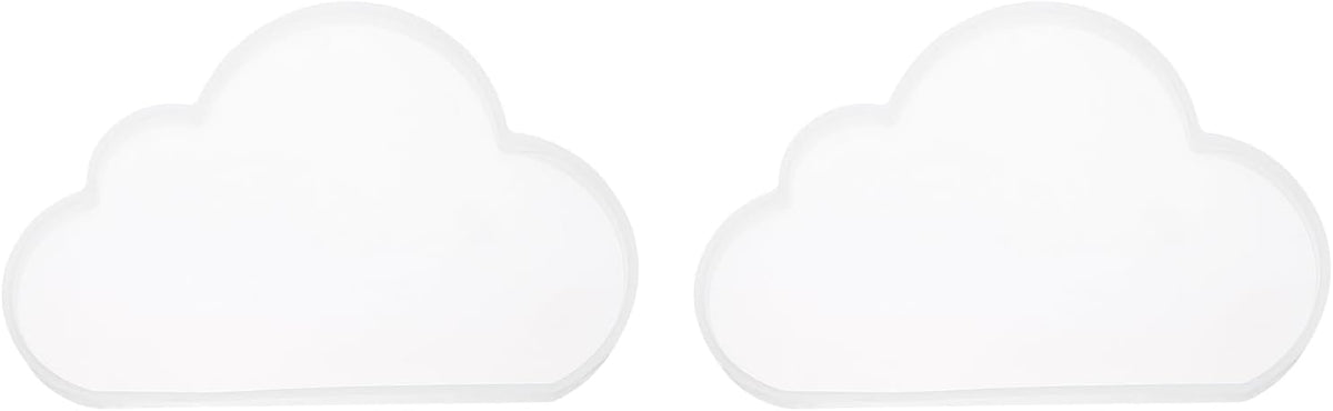 2 Pcs Cloud Small Coaster Silicone Resin Mould, Tray Moulds for Resin Casting, Epoxy Resin Moulds for Coasters Trays DIY Art Cup Bowl Mats, Candle Holder, Home Decoration, White