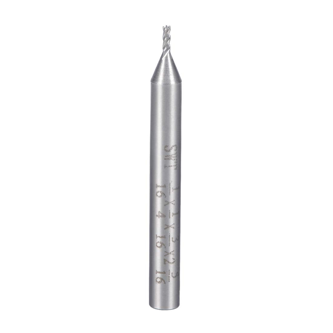 1/16" Cutting HSS-AL Spiral Drill Bit Straight End Mill Cutter 4 Flute with 1/4" Shank