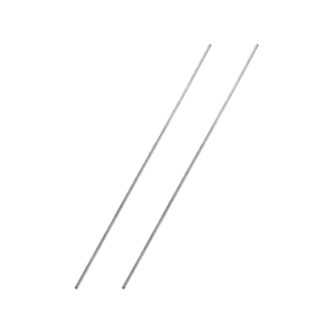 1.5mm x 200mm 304 Stainless Steel Solid Round Rod for DIY Craft - 2pcs