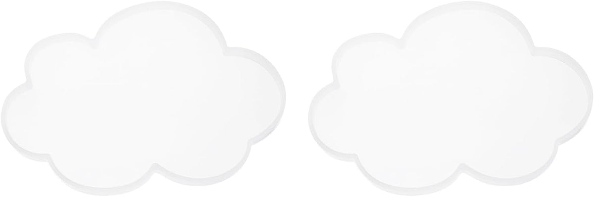 2 Pcs Cloud Medium Coaster Silicone Resin Mould, Tray Moulds for Resin Casting, Epoxy Resin Moulds for Coasters Trays DIY Art Cup Bowl Mats, Candle Holder, Home Decoration, White