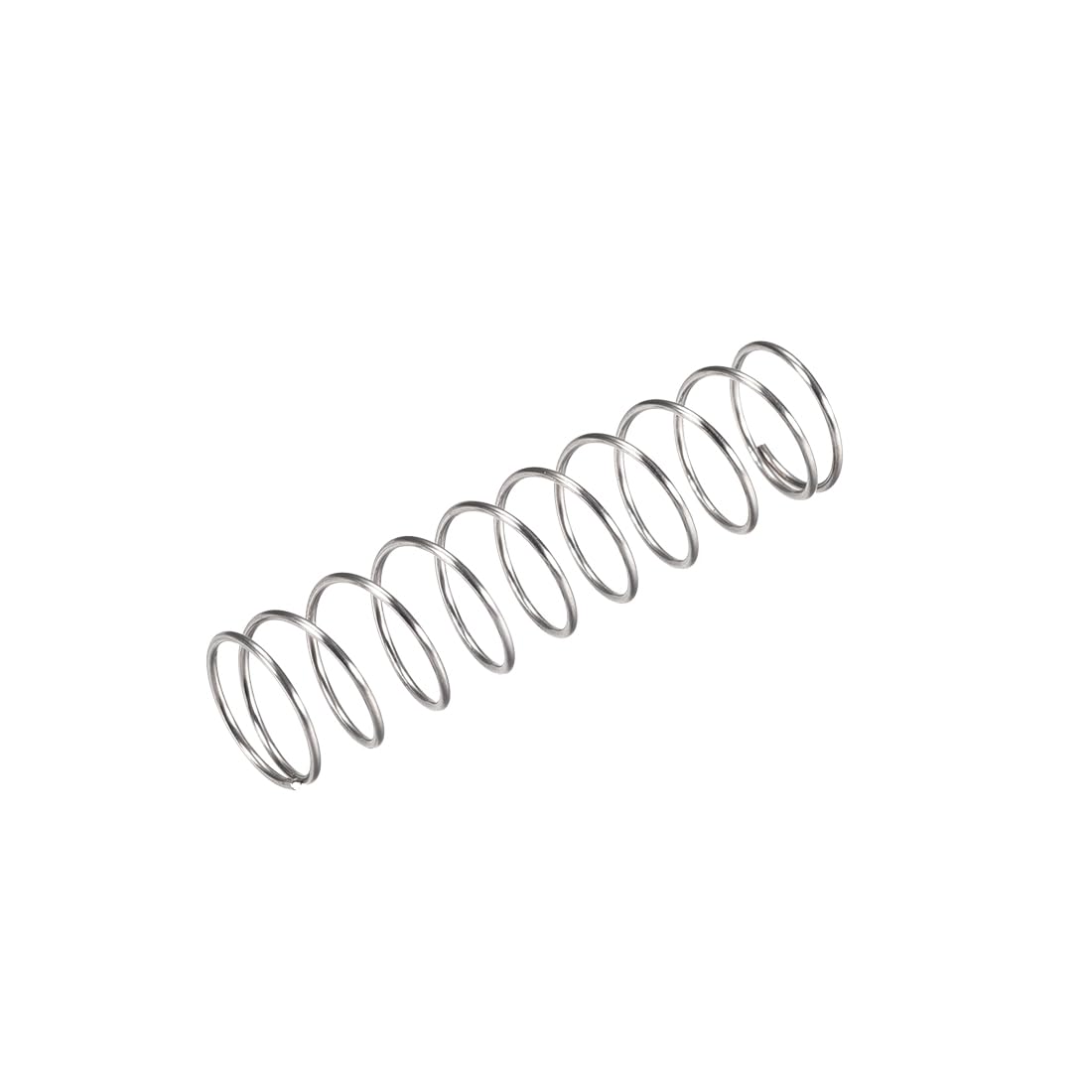 Compression Spring,304 Stainless Steel,15mm OD,1mm Wire Size,30mm Compressed Length,60mm Free Length,35N Load Capacity,Silver Tone,10pcs