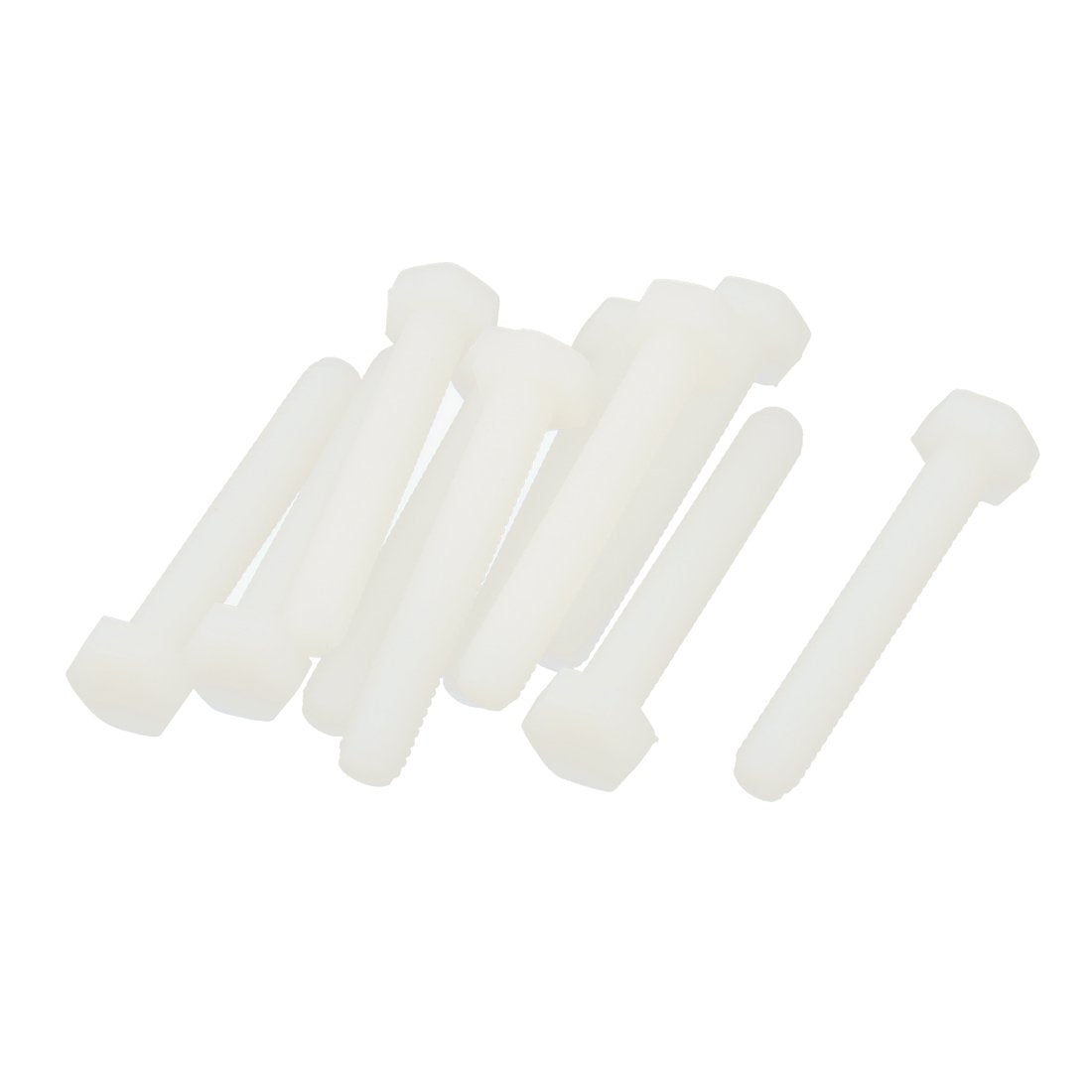 a15080400ux0600-DM Hex Head Cap Hexagonal Screw, Nylon, M6 x 40 mm, Off-White (Pack of 10)