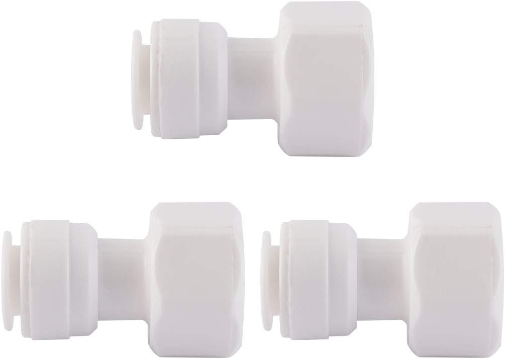 3pcs Straight 1/2 Inch BSP Female To 3/8 Inch Tube OD Quick Connect Water Tube Fitting Water Purifiers Fittings Hose Connector Filters Tubing Hose for RO Reverse Osmosis System