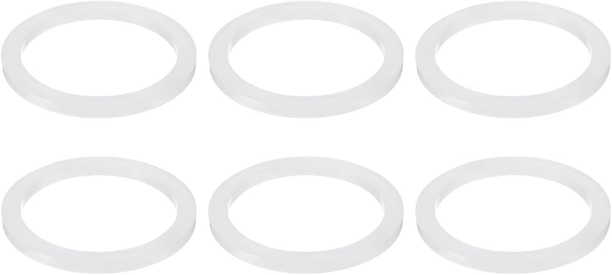 6 Pcs Solid Silicone Flat Washer DN80 3-5/8" OD x 3" ID x 1/4" Thickness Large Washers O Ring Sealing Gaskets, Industrial Flat Rubber Spacer, White