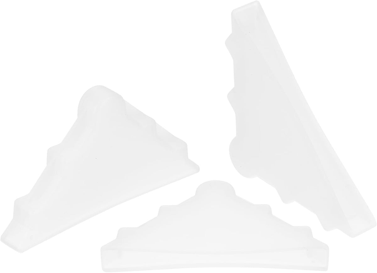50Pcs Plastic Corner Protectors 6x65mm Triangle Shape Glass Corner Guards Cushion for Corner Protection of Glass, Mirror, Tile, White