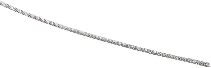 Stainless Steel Wire Rope Cable 1mm Dia. 5m 16.4ft Length 19 Gauge 304 Grade for Hoist Lifting Grinder Pulley Wheel