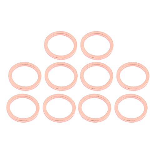 10pcs 18mm x 14mm x 2mm Flat Ring Copper Crush Washer Sealing Gasket Fastener