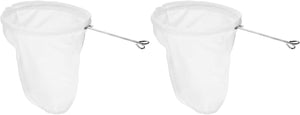 2 Pcs Cloth Coffee Filter Bags, Coffee Sock Filter, Reusable Coffee Strainer with Double Hook Steel Ring Handle, Large, White